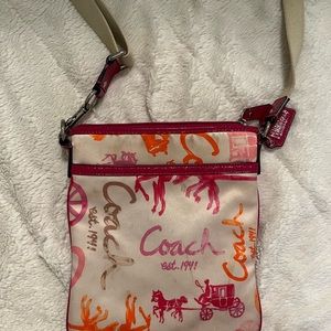 COACH horse and carriage print bag